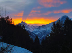 Magical Sunrise Eiger North Face - Beatenberg, Switzerland's Top Sunrise Destination