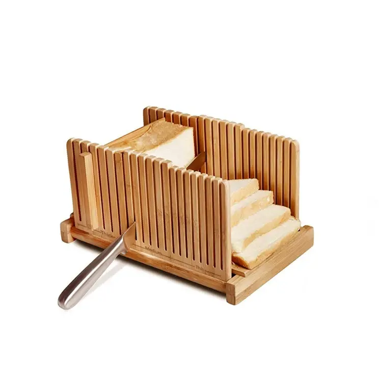 Miniature : Durable Eco-Friendly Bamboo Bread Slicer & Chopping Block With Dishwasher Safe