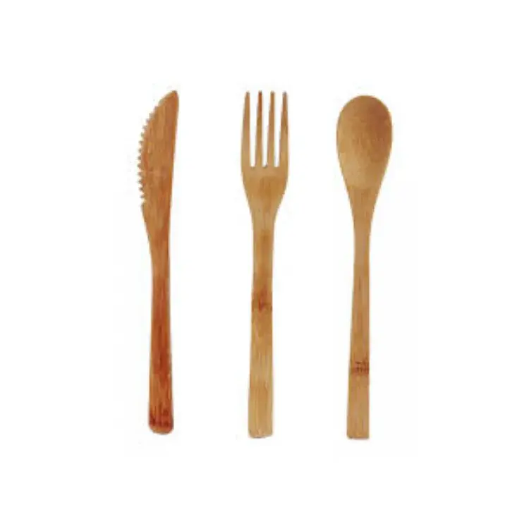 Thumbnail: Custom Eco-Friendly Bamboo Knife Fork Spoon Set With Custom Color & Shape