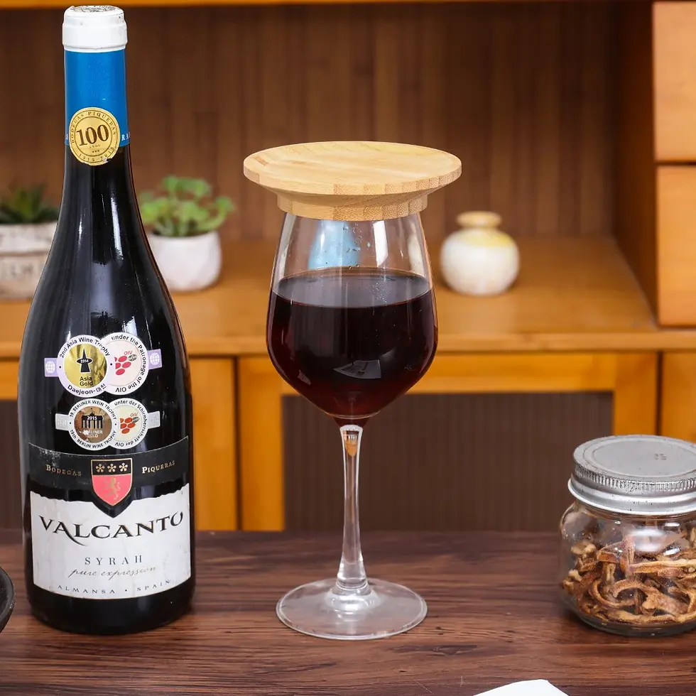 Miniatura: Natural Bamboo Wine Glass Lids – Set of 4