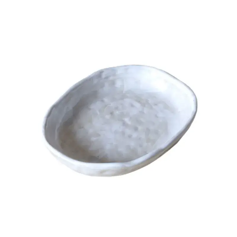 Thumbnail: Glazed Ceramic Appetizer Plates Japanese Minimalist Tableware White Finish