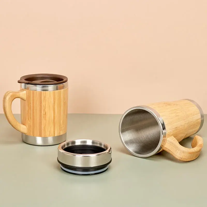 Miniatura: Bamboo & Stainless Steel Thermos Flask