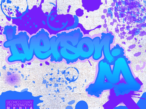 Student-designed mousepad in graffiti-style using Adobe Photoshop, typography, layer styles and creative brushes.