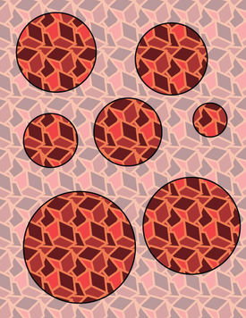 Student-designed red geometric motif using Adobe Illustrator.