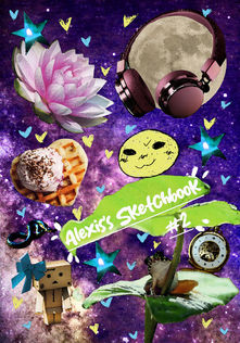 Idiosyncratic mixed media digital sketchbook cover blending photographs, typography, textures, and creative effects.