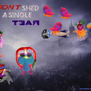 Student-designed storybook cover featuring original fruit and vegetable characters, creative digital compositing, and custom typography created in Adobe Photoshop.