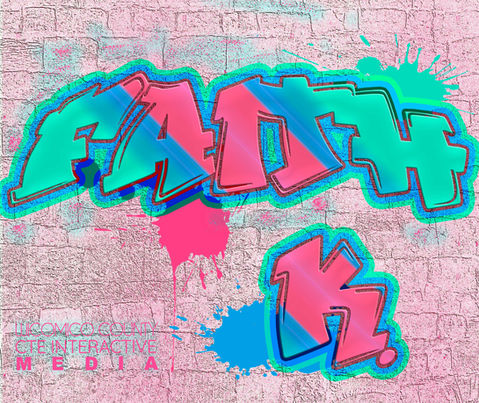 Student-designed mousepad in graffiti-style using Adobe Photoshop, typography, layer styles and creative brushes.