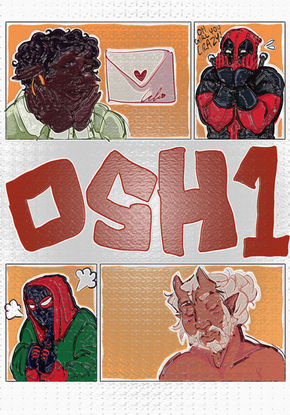 Illustrated mixed media digital sketchbook cover blending photographs, typography, textures, and creative effects featuring personal character design.