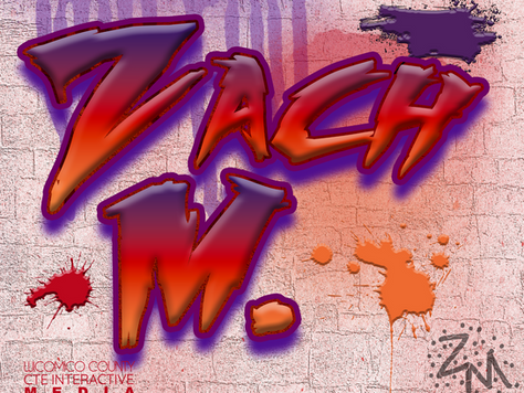 Student-designed mousepad in graffiti-style using Adobe Photoshop, typography, layer styles and creative brushes.