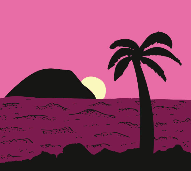 Maui We Stand With You. World Issues. Original student illustration using Adobe Photoshop supporting the people of Maui. Spring 2023.