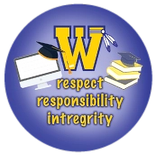 Student-designed wearable button featuring original graphic design representing school spirit created as a small-format expression of creativity.