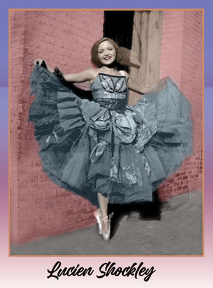 Student-restored vintage ballerina portrait featuring repaired damage, realistic colorization, and professional Photoshop photo restoration techniques.