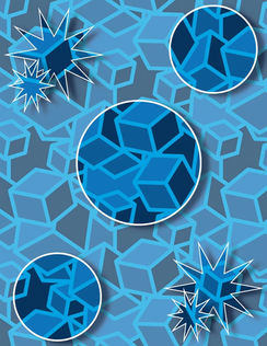 Student-designed blue geometric motif using Adobe Illustrator.