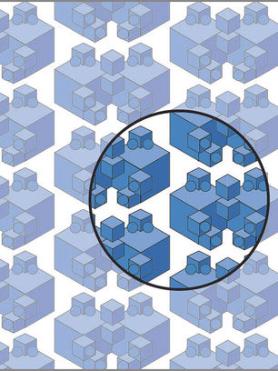 Student-designed blue geometric motif using Adobe Illustrator.