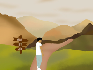 Student-created original artwork showcasing independent creativity, digital illustration techniques, and personal artistic expression in Adobe Photoshop.