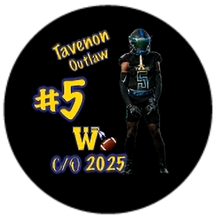 Student-designed wearable button featuring original graphic design representing school spirit and football player created as a small-format expression of creativity.