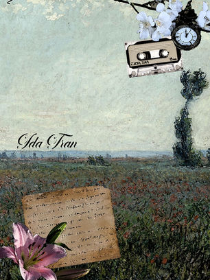 Dreamlike mixed media digital sketchbook cover blending photographs, typography, textures, and creative effects.