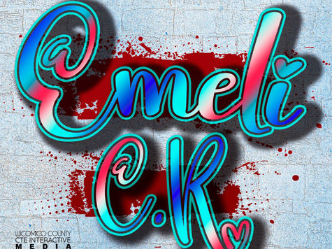 Student-designed mousepad in graffiti-style using Adobe Photoshop, typography, layer styles and creative brushes.