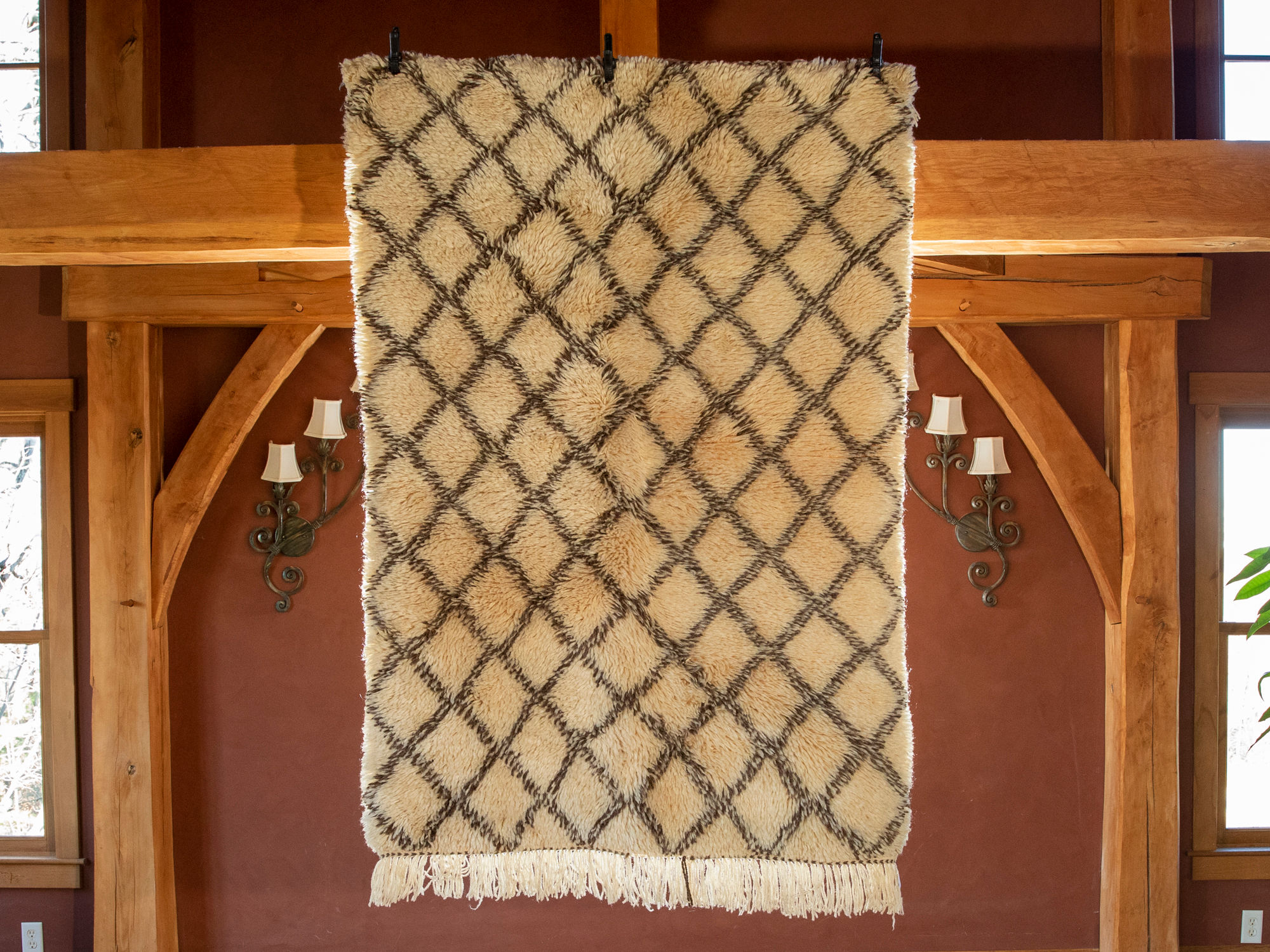 Handwoven Moroccan Beni Ouarain Berber Tapestry 48” x 72”