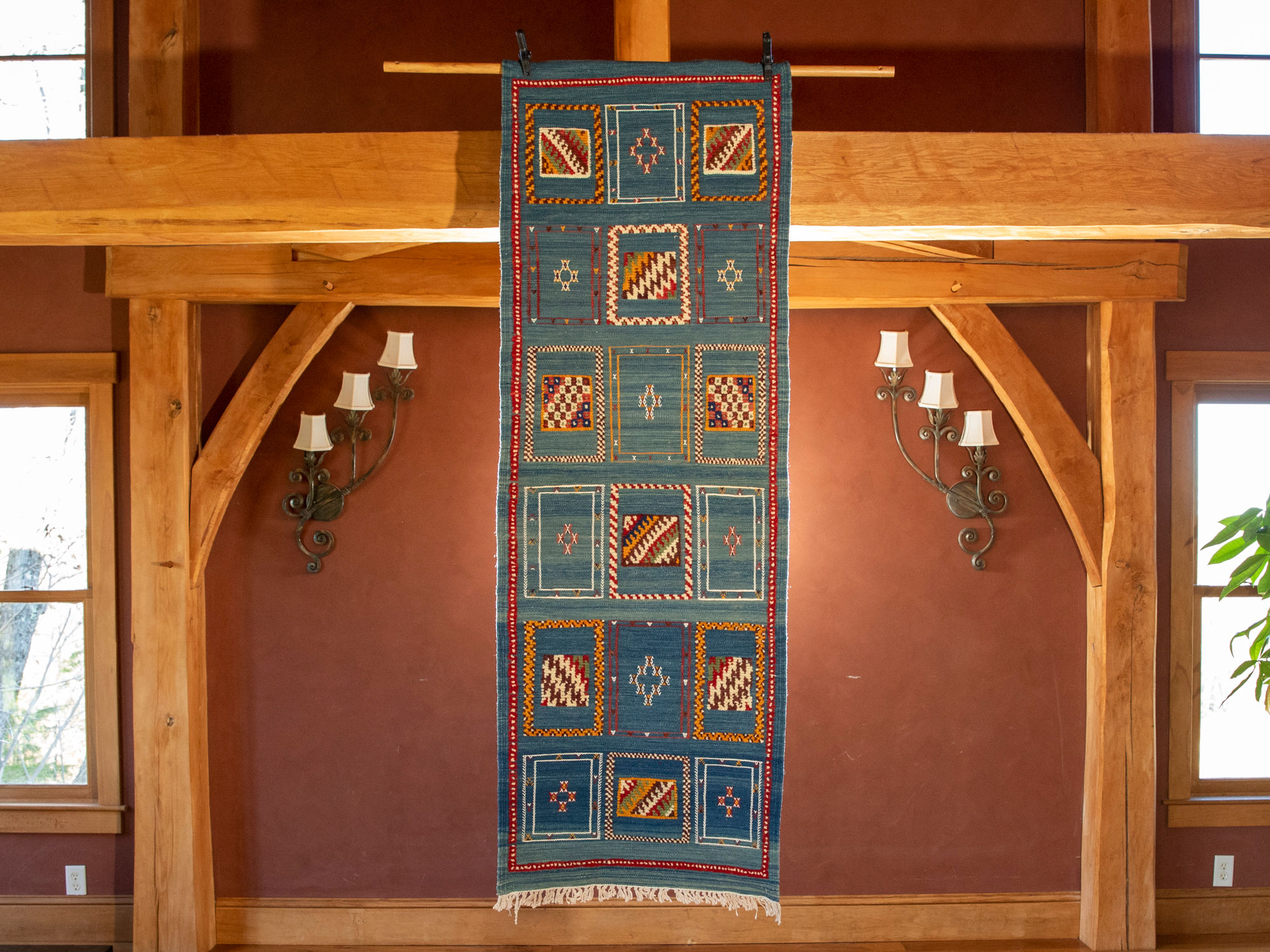 Handwoven Moroccan Taznakht Tapestry 27” x 80”