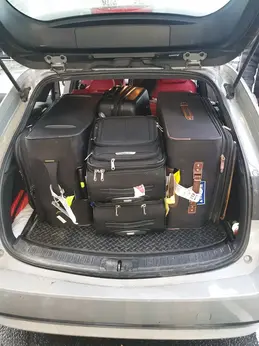 suitcases in Taxi