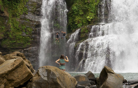 "Guided hike to Nauyaca Waterfalls in Costa Rica"
"Swimming at the base of Nauyaca Waterfalls"
"Adventure hike to the double-tiered Nauyaca Waterfalls"
"Trekking through rainforest to Nauyaca Falls"
