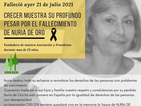 CRECER muestra su profundo pesar por el fallecimiento de Nuria de Oro