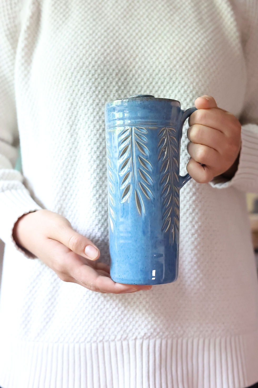 Thumbnail: Light Blue Vine Travel Mug (20oz)