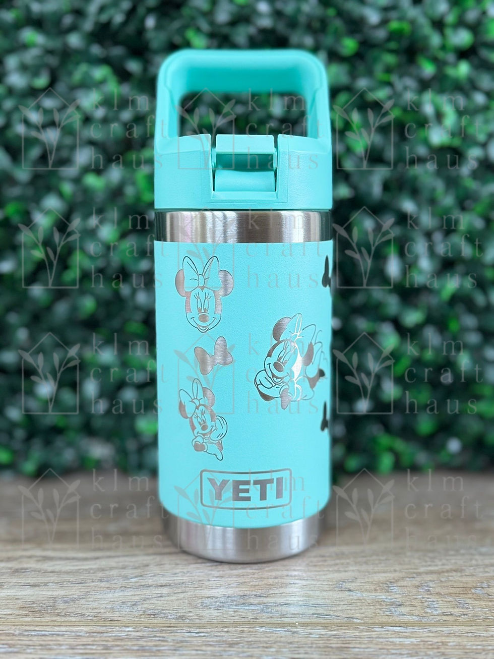 Mouse and her Bow Minnie Mouse 12oz engraved front view