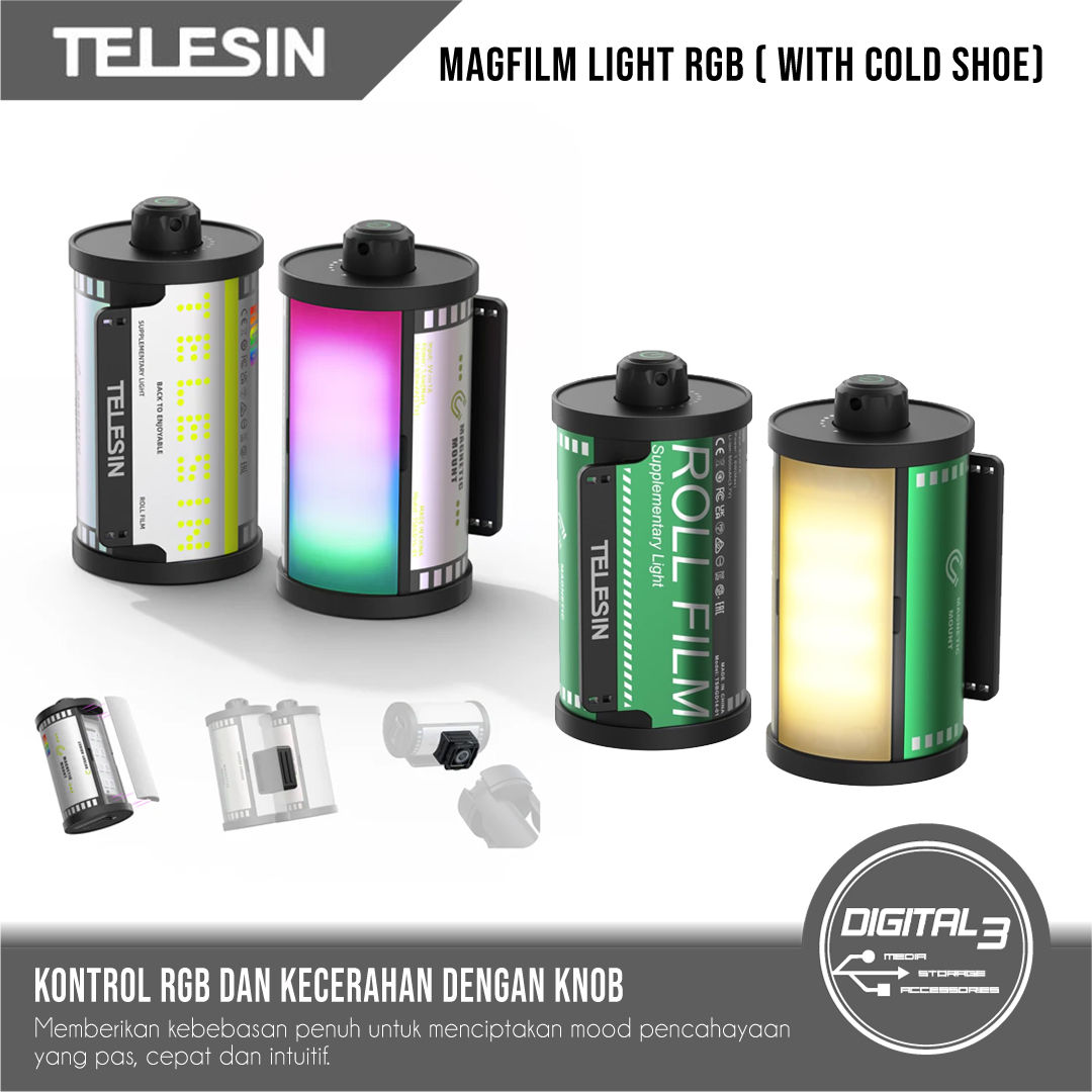 TELESIN Magfilm Fill Video light RGB LED Magnetic Quick Release Selfie with Cold