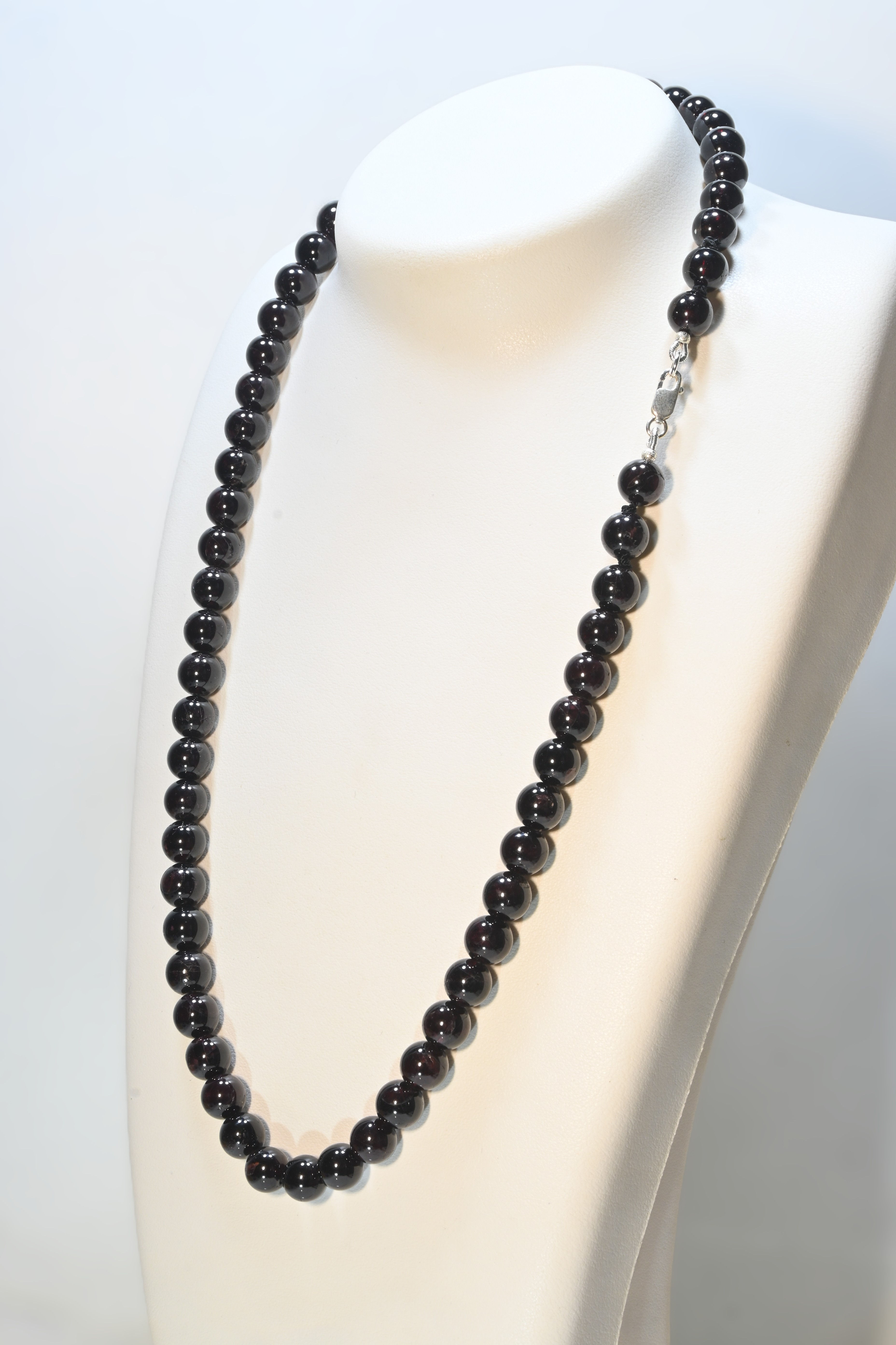 Garnet necklace silver clasp #2