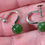 Thumbnail: 14 carat white gold and nephrite jade earrings