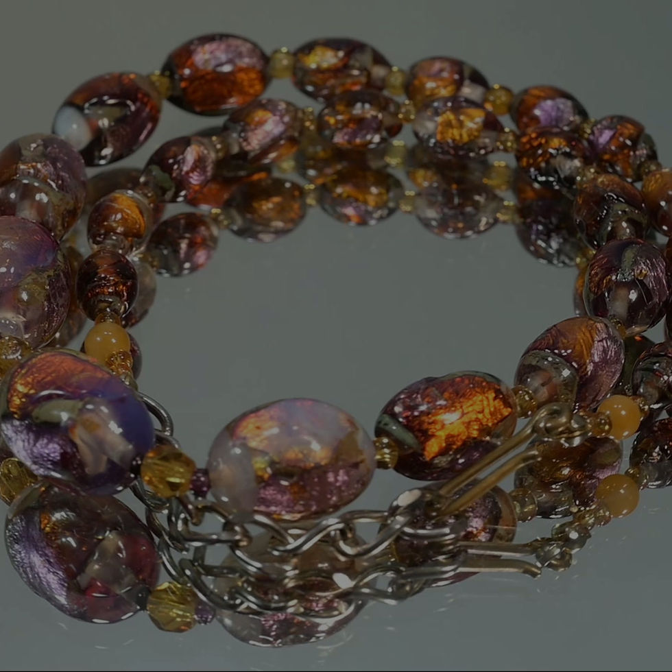 Küçük resim: Art deco Venedik ateş opal cam kolye
