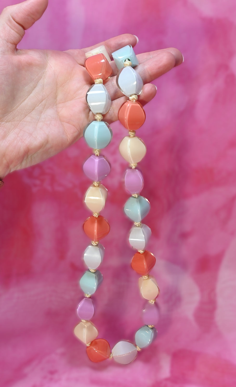 Miniature : Collier de perles pastel Zsiska de 660 mm de long