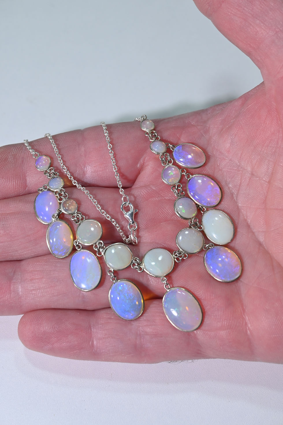 Thumbnail: Victorian jelly opal fringe necklace
