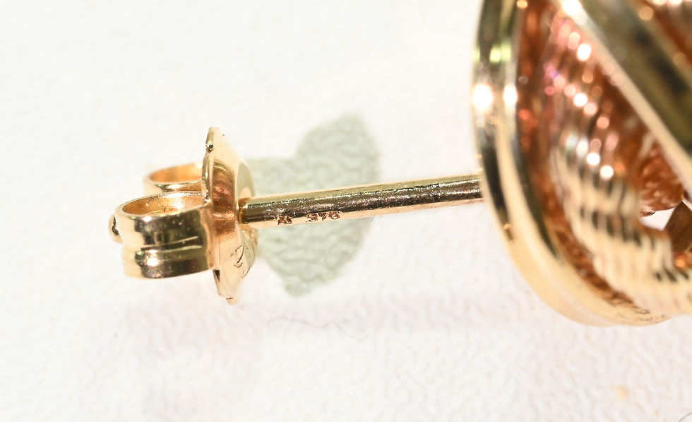 Miniatura: Pendientes de nudo de oro de 9 quilates, 4,2 gramos