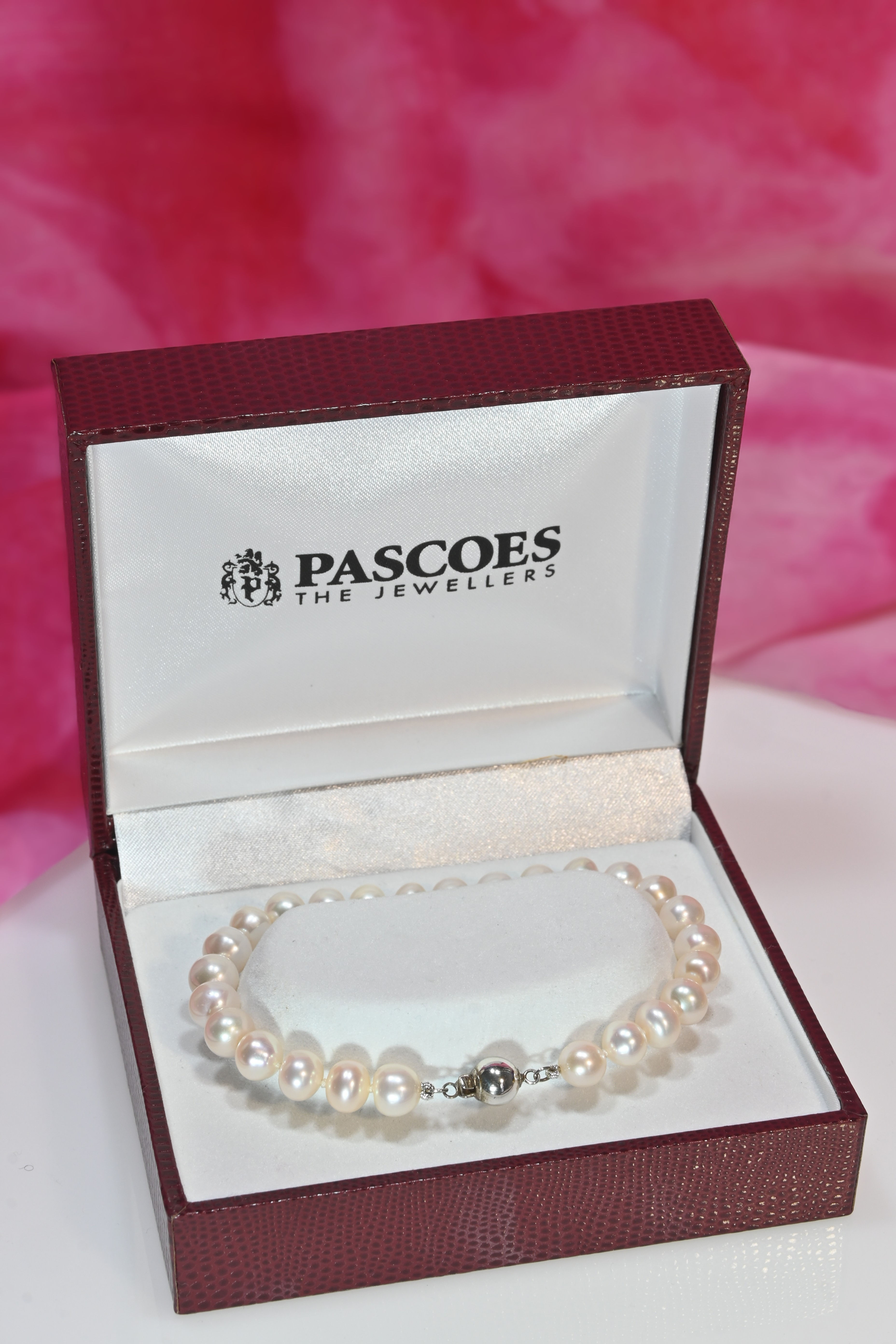 Bracelet de perles avec fermoir en argent