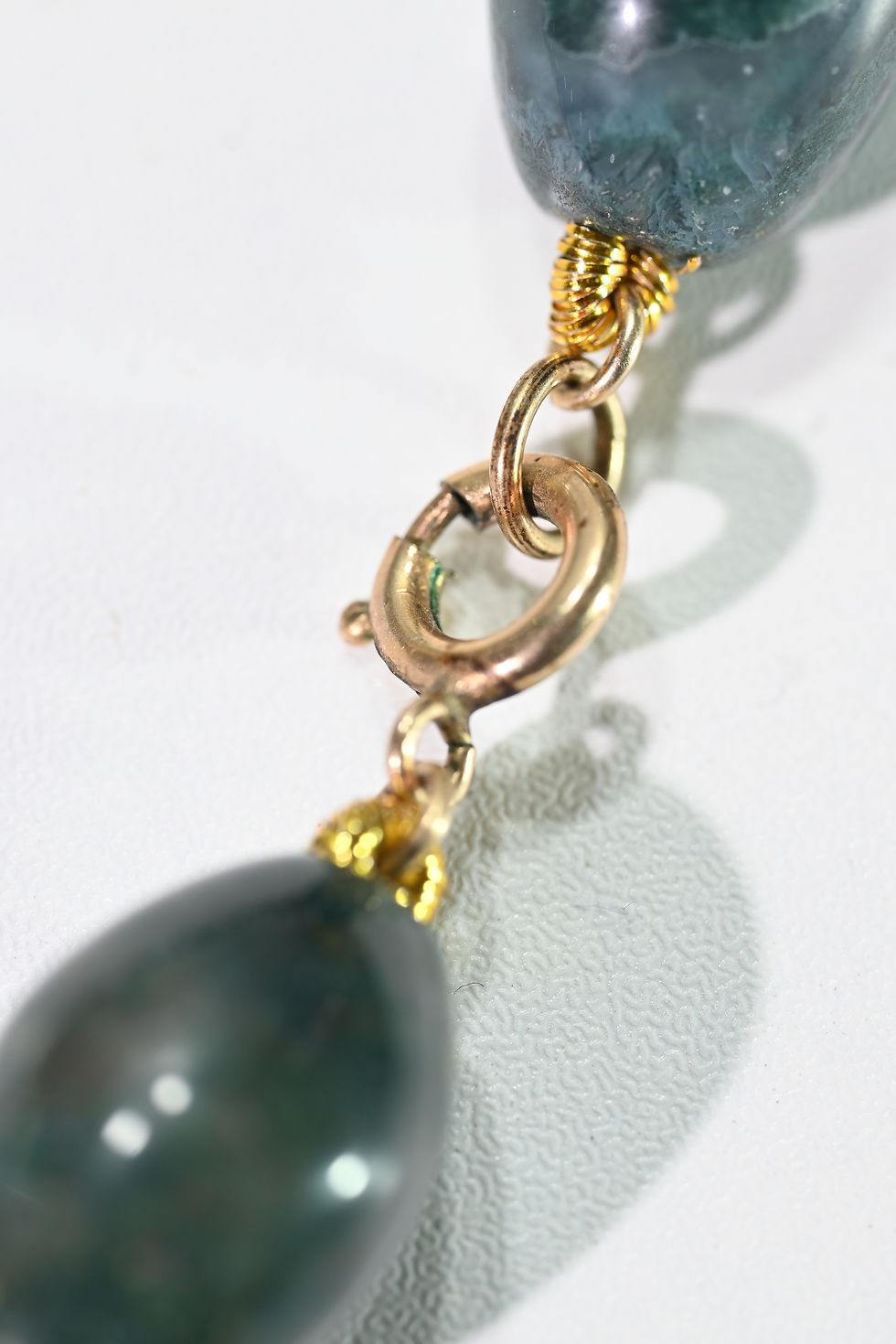 Miniatura: Collar antiguo de heliotropo con collar graduado