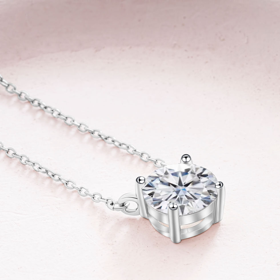 Thumbnail: Aurora Solitaire Moissanite Necklace – Elegant Jewellery