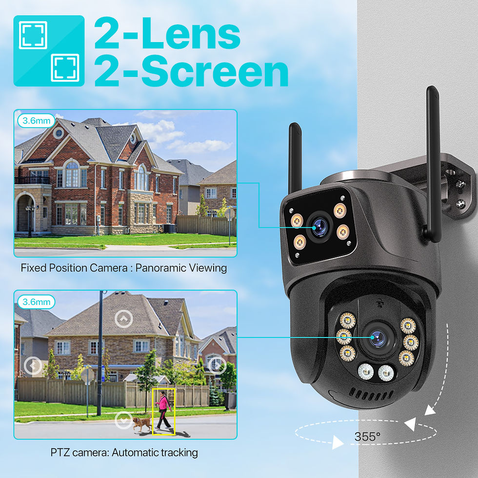 Thumbnail: 4K 8MP HD Wifi PTZ Camera Outdoor 4MP Dual Lens Dual Screen AI Auto Tracking IP 