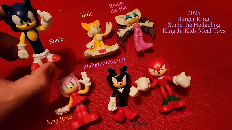 2025 Sonic The Hedgehog Burger King Toys