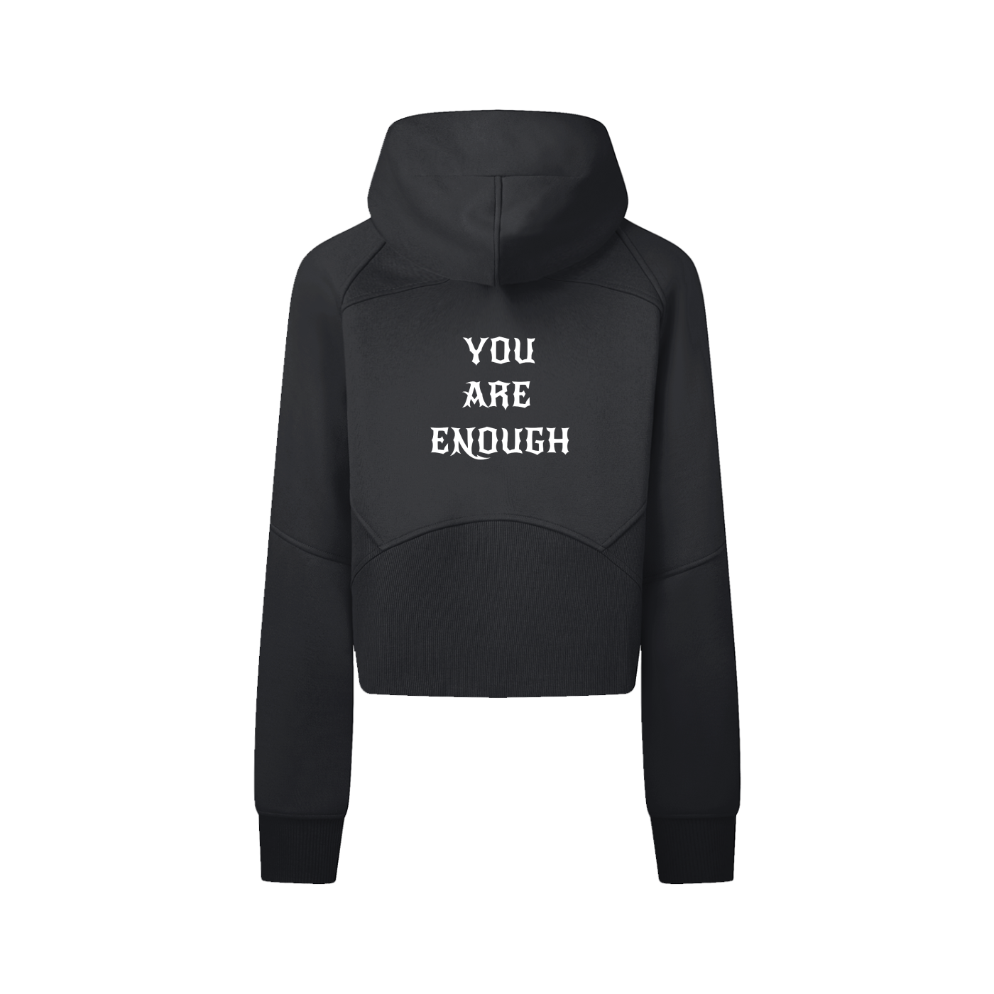 You Are Enough Cropped Zip-Through Hoodie