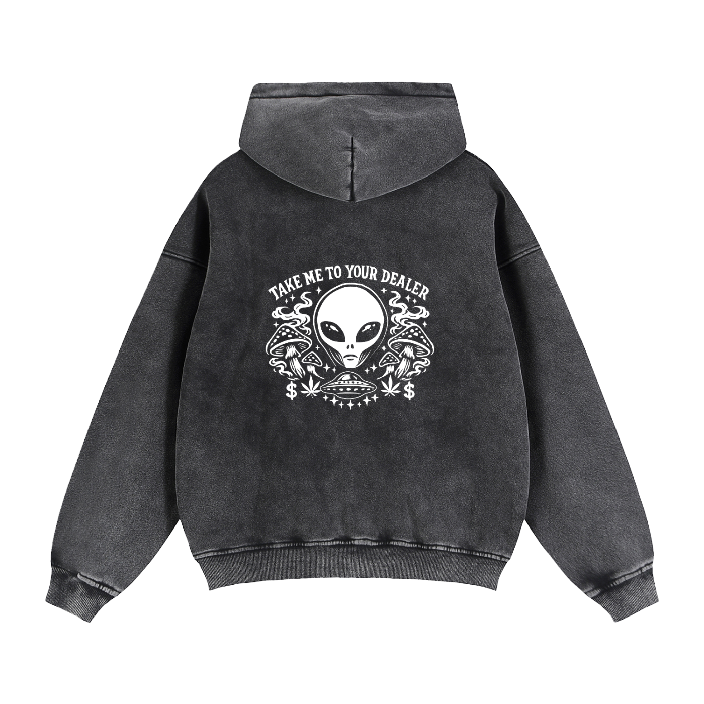 Take me to your dealer Zip-Through Boxy Fleece Hoodie green