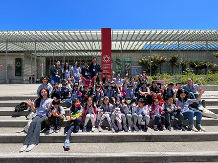 Youth summer camp attendees at the Academy of Sciences