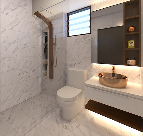 HDB BTO 4 Rm - Master Bathroom