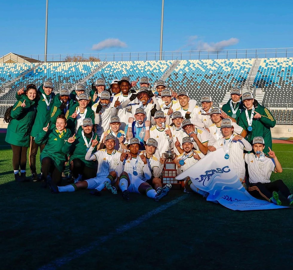 STU men's soccer team were crowned 2024-25 ACAA Champions. (Credits: Tommies soccer)