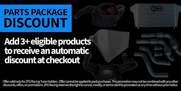 Parts Package Discount – Automatic savings when you add 3+ eligible performance parts.