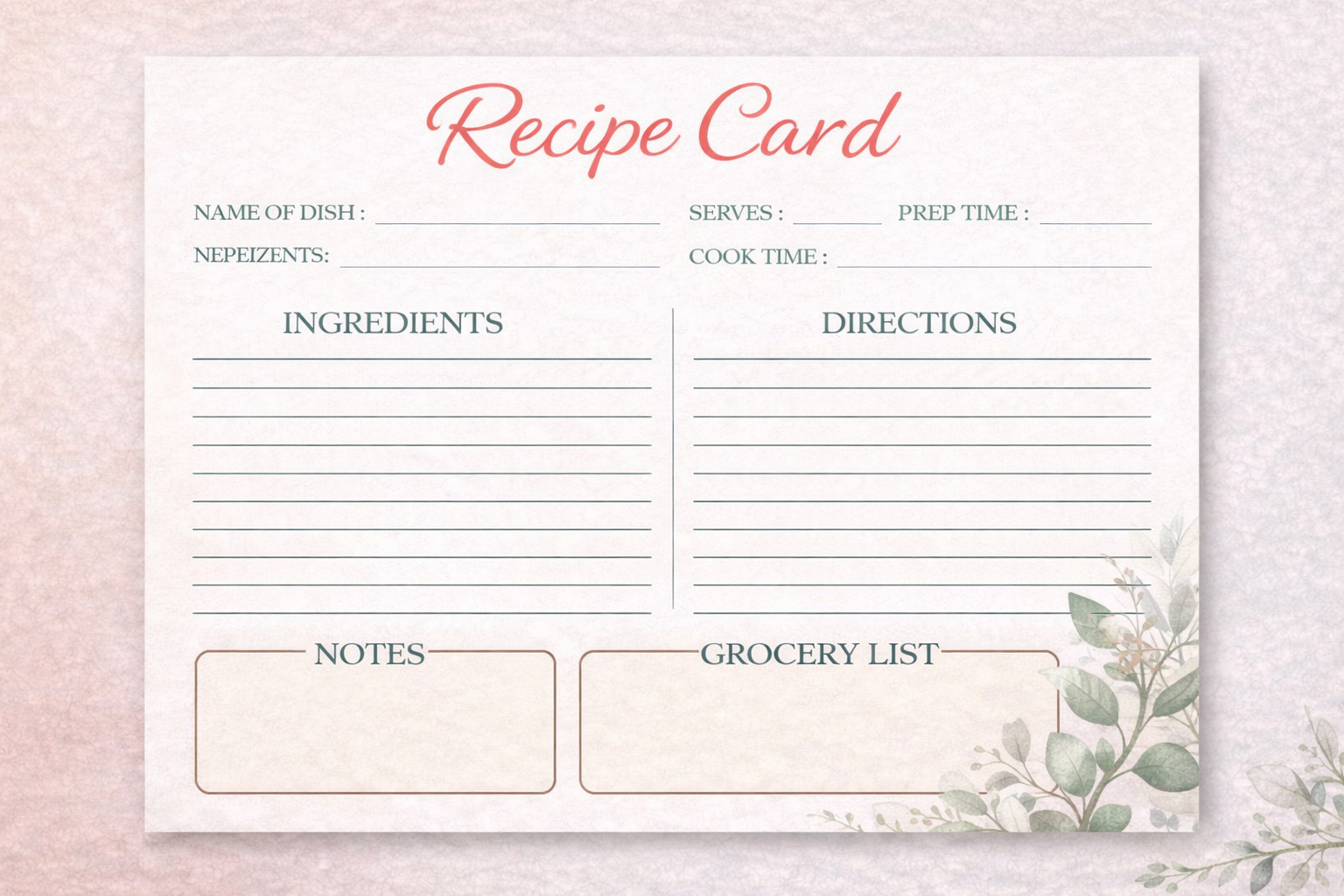 Recipe Card (Simple)