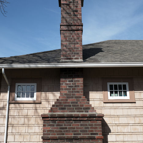 A heritage chimney in Fairfield that has been restored by Stone & Trowel Heritage Restoration