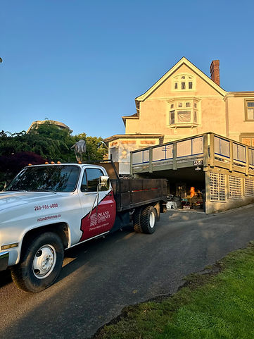 Island Chimney Solutions collaborating with Stone & Trowel Heritage Restoration on a heritage chimney in Oak Bay